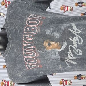 NBA Youngboy offical tags 2018 Never Broke Again hip hop smoke gray M/L t-shirt